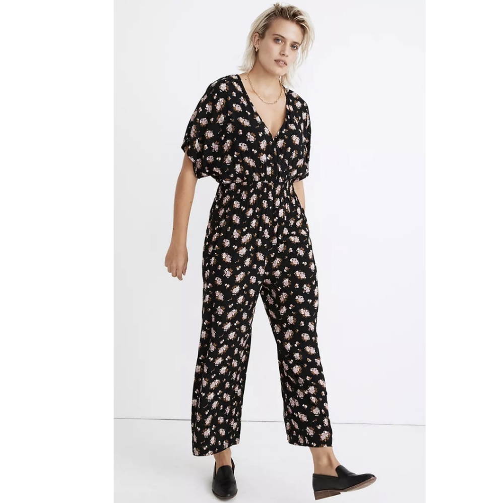 Smocked-Waist Jumpsuit in Homestead Bouquet